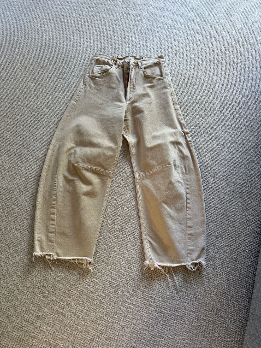 Citizens Of Humanity Tan High-Rise Wide Leg Jeans size 27